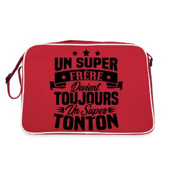 Un super frère devient toujours un super tonton - Sac Retro - rouge/blanc - Dos