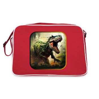 Dinosaur Dinosaurs Design - Retro Bag - red/white - Back