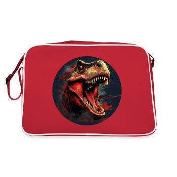 Dinosaur Dinosaurs Design - Retro Bag - red/white - Back