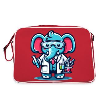 Scientifique éléphant mignon - Sac Retro - rouge/blanc - Dos