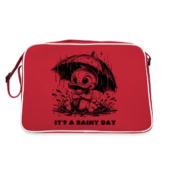 It's a rainy day - Retro Bag - red/white - Back