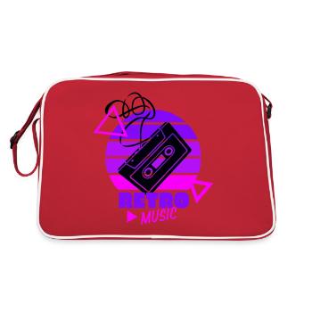 Retro Music - 80s - Eighties - Cassette - Retro Bag - red/white - Back