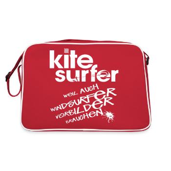 Kitesurfeur vs véliplanchiste - Sac Retro - rouge/blanc - Dos