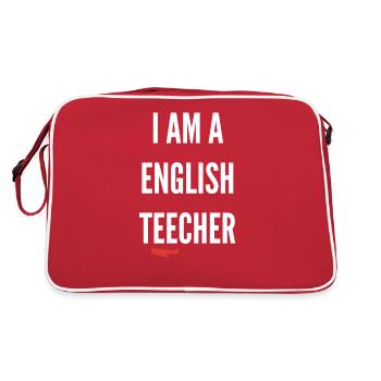 Abschiedsgeschenk für Klassenlehrer - Retro Tasche - Rot/Weiß - Hinten
