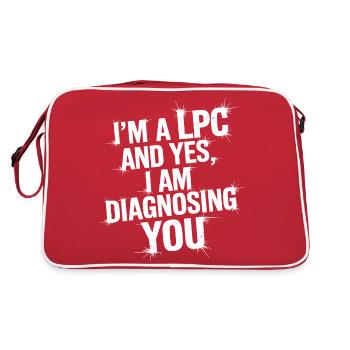 Psychologist Humor: Diagnosis Included - Retro Bag - red/white - Back