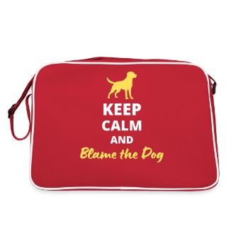 Bewahren Sie Ruhe und schieben Sie die Schuld auf den Hund - die ultimative Ausrede - Retro Tasche - Rot/Weiß - Hinten