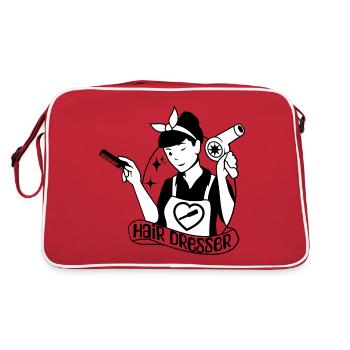 Coiffeur coiffeur coiffeur coiffeur idée cadeau - Sac Retro - rouge/blanc - Dos