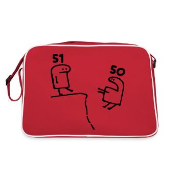 51 ans - Cadeau 51e Anniversaire Amusant 51 ans - Sac Retro - rouge/blanc - Dos