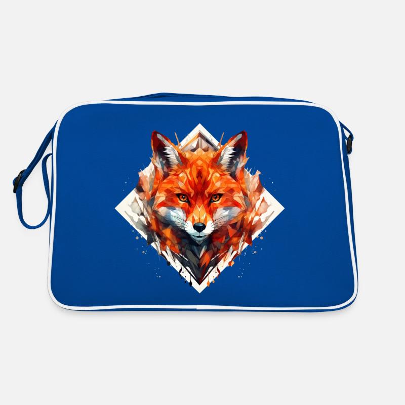 Geometrical Fox on Fire Retro Bag