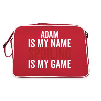 Adam est mon nom Spoiling est mon jeu - Sac Retro - rouge/blanc - Dos