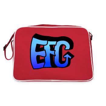 EFG für Abkürzungen und Kunst - Retro Tasche - Rot/Weiß - Hinten