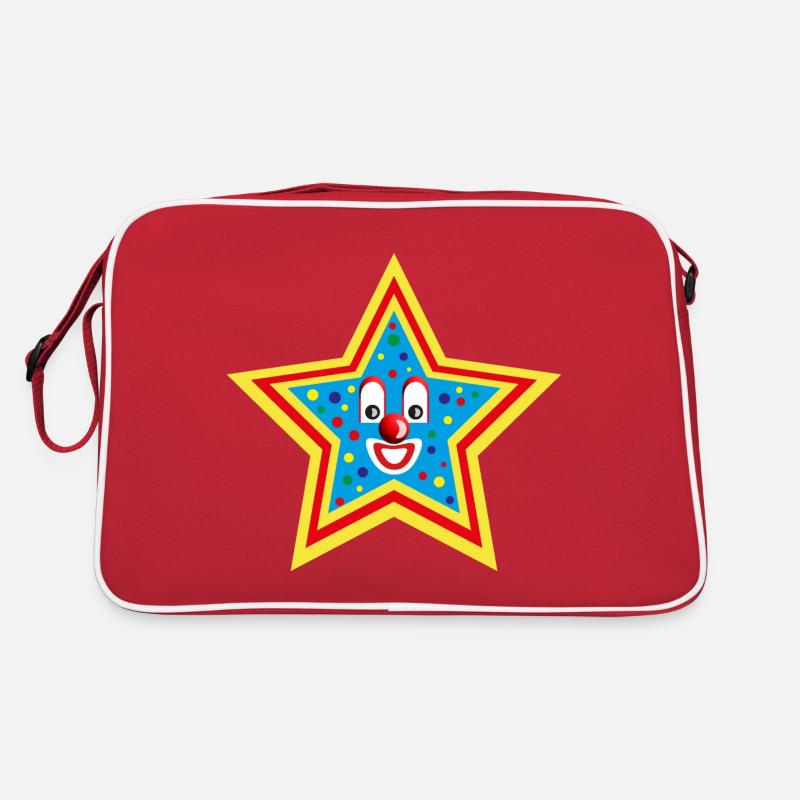 Karneval Stern mit Konfetti. - Retro Tasche - Rot/Weiß