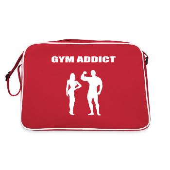 Gym Addict Bodybuilding Couple Edition blanc - Sac Retro - rouge/blanc - Dos