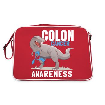 Sensibilisation au cancer du côlon Enfants Dinosaure - Sac Retro - rouge/blanc - Dos