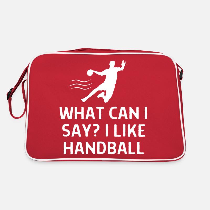 Handball Handballer Spruch Geschenk - Retro Tasche - Rot/Weiß