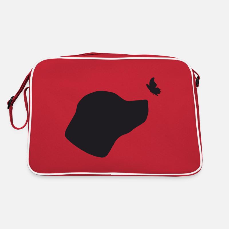 Labrador mit Schmetterling Retro Tasche