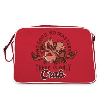 No Gods, No Masters There Is Only Crab - Retro Tasche - Rot/Weiß - Hinten
