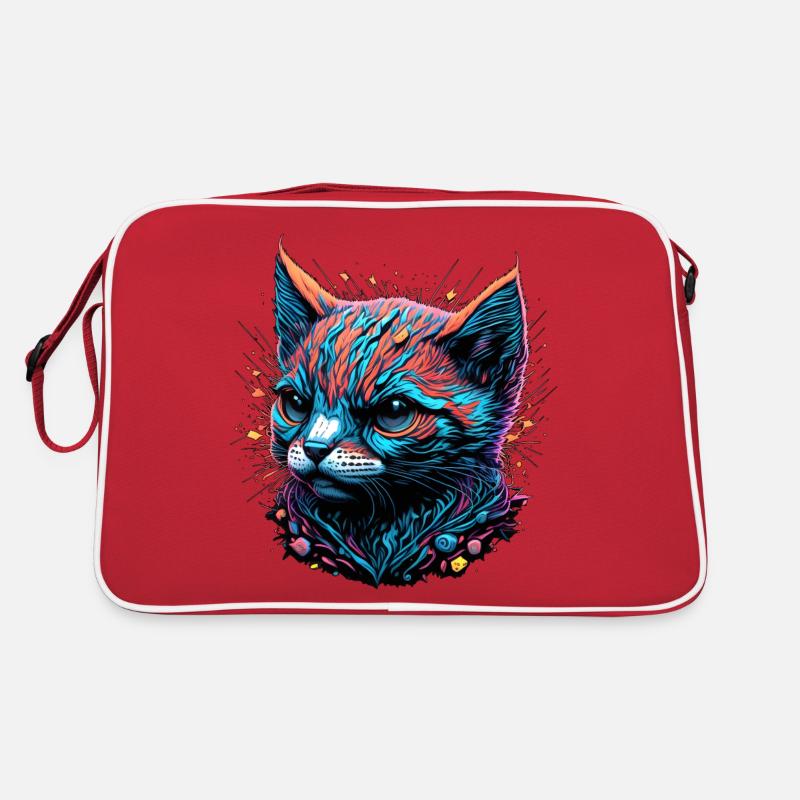 Düsterer Katzenblick Retro Tasche