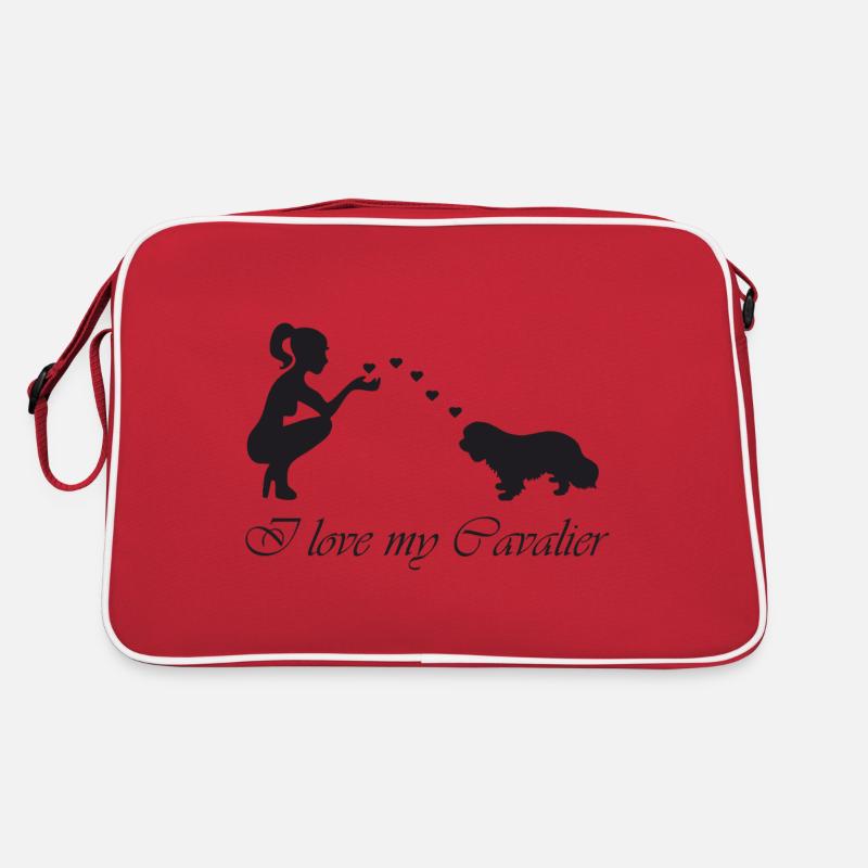 Cavalier King Charles Spaniel mit Frau Retro Tasche
