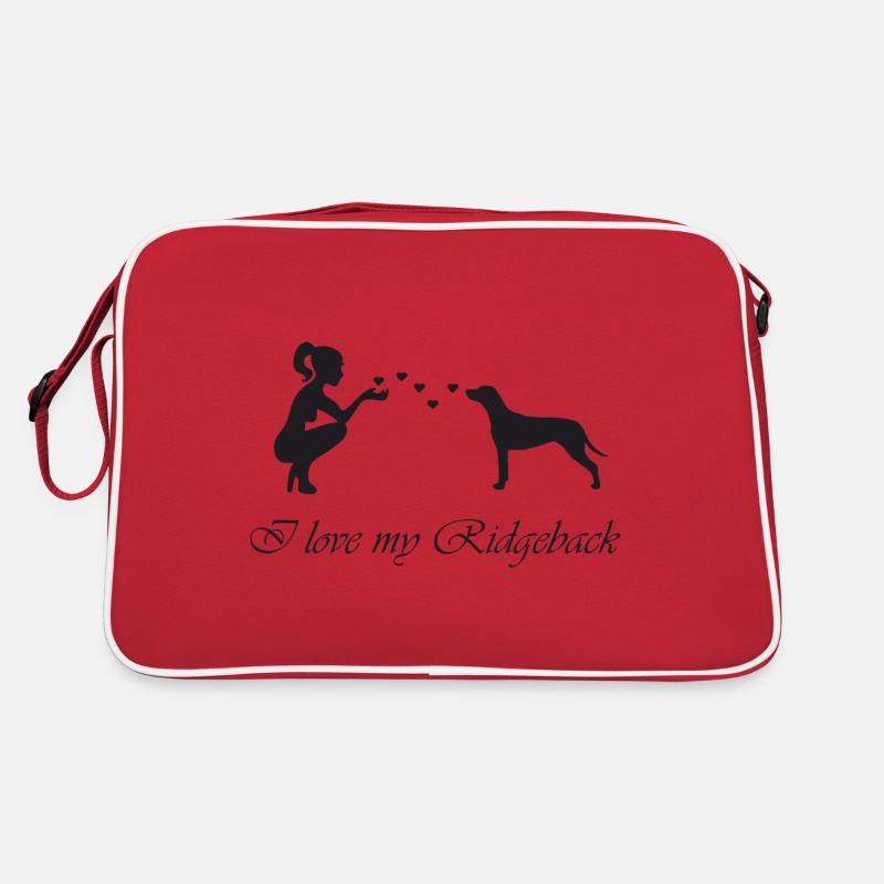 Rhodesian Ridgeback mit Frau Retro Tasche