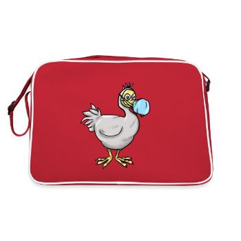 Dodo Maske - Retro Tasche - Rot/Weiß - Hinten