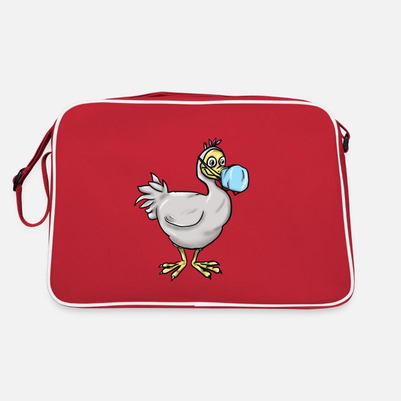 Dodo Maske - Retro Tasche - Rot/Weiß