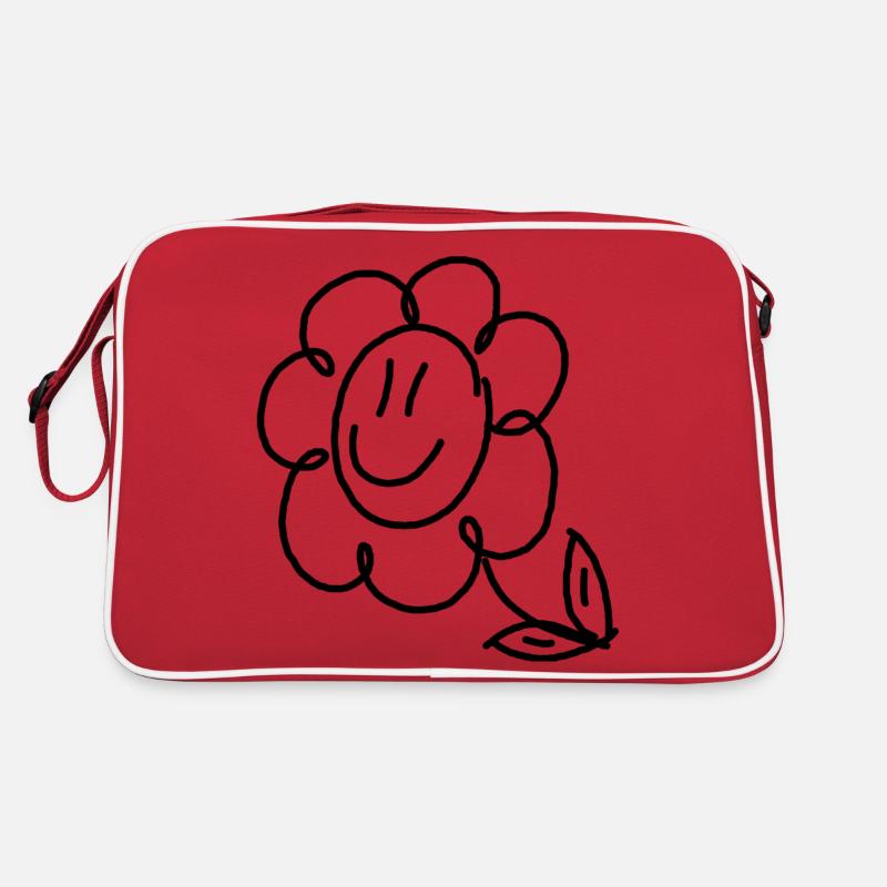 Dessin au trait fleur mignon fleur Sac Retro