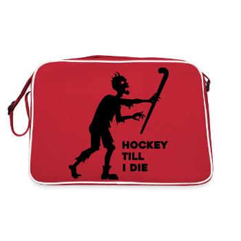 terrain de hockey hockey zombie de hockey jusqu'à ma mort - Sac Retro - rouge/blanc - Dos