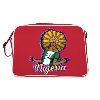 Nigéria Nigérian Afrique Flag Fierté I Cadeau - Sac Retro - rouge/blanc - Dos