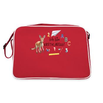 Ich bin Erstklassig! - Retro Tasche - Rot/Weiß - Hinten