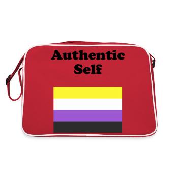 Non Binary Flag Authentic Self - Retro Bag - red/white - Back