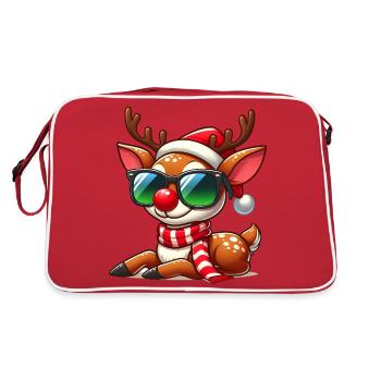Christmas Reindeer with Red Nose - Retro Bag - red/white - Back