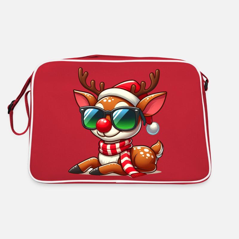 Christmas Reindeer with Red Nose Retro Bag