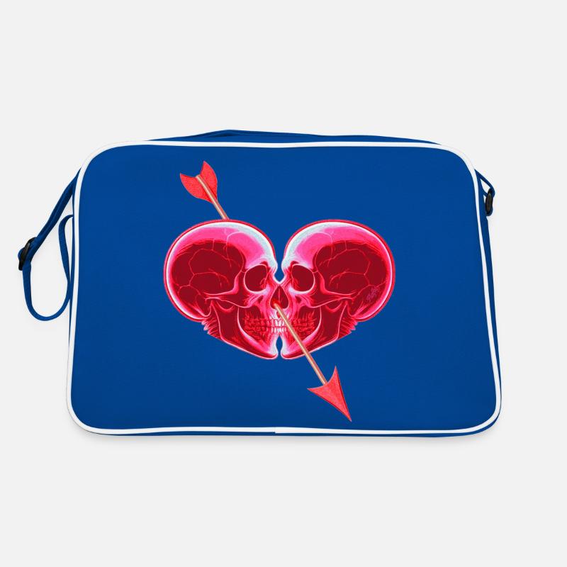Coeur de crânes ❤ Sac Retro