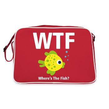 T-shirt WTF - Où est le poisson ? JAUNE - Sac Retro - rouge/blanc - Dos