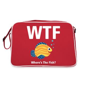 T-shirt WTF - Où est le poisson ? JAUNE - Sac Retro - rouge/blanc - Dos