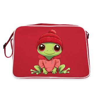 Frog Cute Cute Baby Kids Animal Cartoon - Retro Bag - red/white - Back