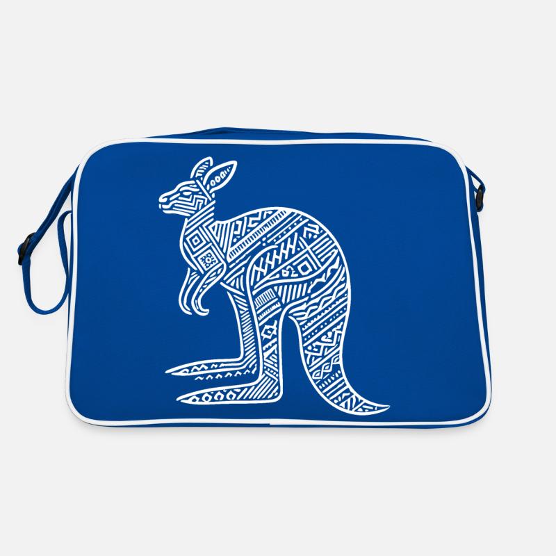 Kangaroo with tribal pattern Retro Bag