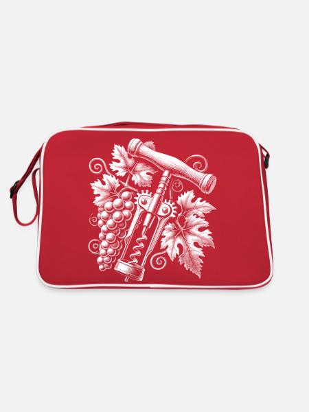 Weintraube - Retro Tasche - Rot/Weiß