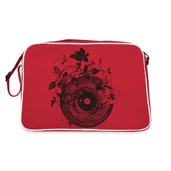 Disque vinyle vintage Plantes de vinyle - Sac Retro - rouge/blanc - Dos