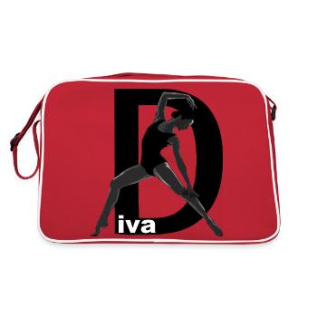 Diva anmutig - Retro Tasche - Rot/Weiß - Hinten
