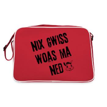 Nix Gwiss Style | Redewendung - Retro Tasche - Rot/Weiß - Hinten