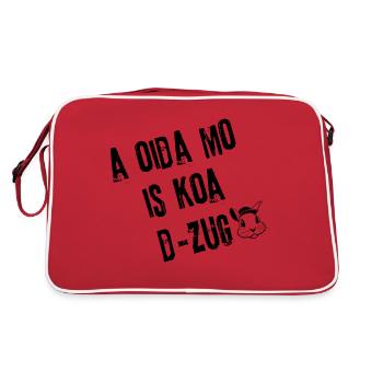 OidaMo_Zugfrei | Redewendung - Retro Tasche - Rot/Weiß - Hinten