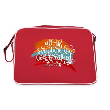 Conception chrétienne Toute l’Écriture, Dieu a respiré - Sac Retro - rouge/blanc - Dos