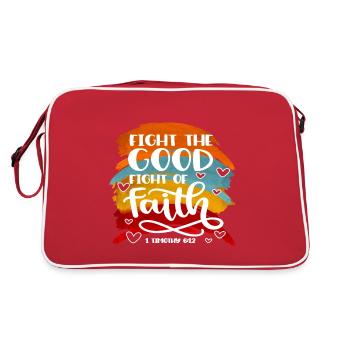 Design chrétien Bon combat de foi - Sac Retro - rouge/blanc - Dos