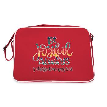 Christian Design be Joyful always - Retro Bag - red/white - Back