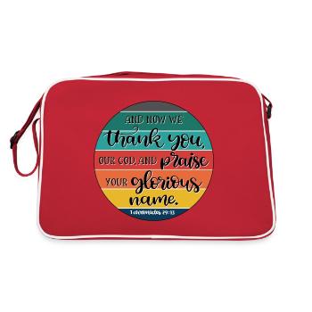 Le dessein chrétien grâce et louange à Dieu - Sac Retro - rouge/blanc - Dos