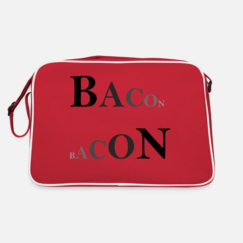 Bacon doppelt - Retro Tasche - Rot/Weiß