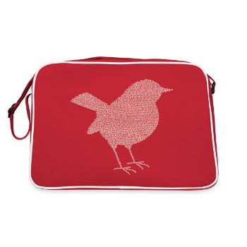 Spring | Spring | Flower | Flowers | Bird | Sparrow - Retro Bag - red/white - Back