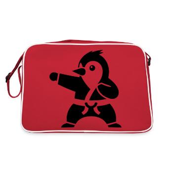 Pingouin Karaté Arts Martiaux Arts Martiaux Silhouette - Sac Retro - rouge/blanc - Dos